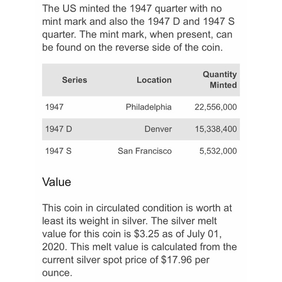 Handcrafted Coin Ring | 1947 Quarter size 7 - Picture 10 of 10